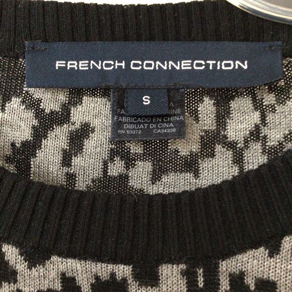 French Connection Animal Print Sweater Sz S - Picture 3 of 4